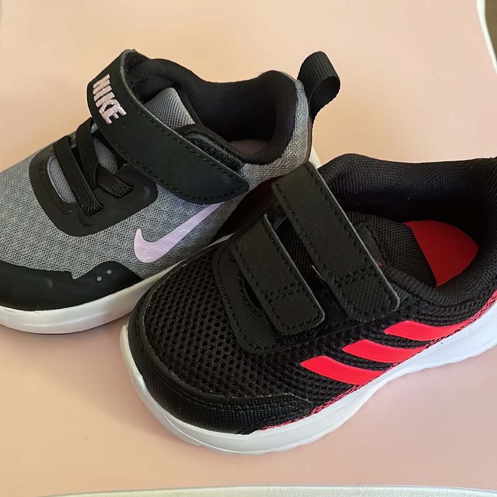 Size 5 girls adidas and nike shoes